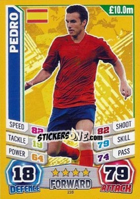 Sticker Pedro Rodríguez - Match Attax World Stars 2014 n. 216 - Topps