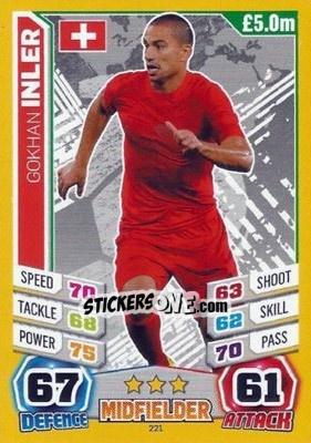 Sticker Gokhan Inler - Match Attax World Stars 2014 - Topps