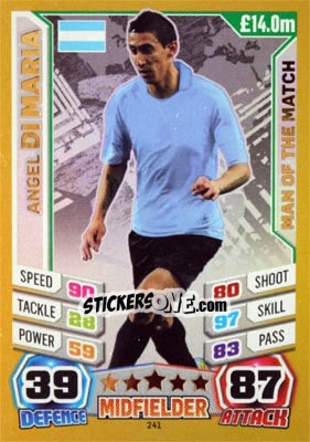 Sticker Angel di Maria - Match Attax World Stars 2014 n. 241 - Topps