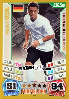 Sticker Mesut Ozil - Match Attax World Stars 2014 n. 253 - Topps