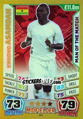 Sticker Kwadwo Asamoah - Match Attax World Stars 2014 - Topps