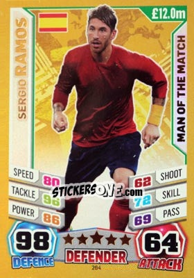 Figurina Sergio Ramos - Match Attax World Stars 2014 - Topps