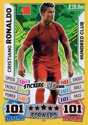 Sticker Cristiano Ronaldo - Match Attax World Stars 2014 n. 272 - Topps