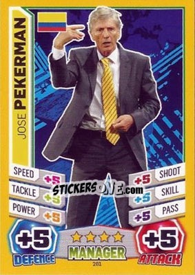 Sticker Jose Pekerman - Match Attax World Stars 2014 n. 281 - Topps