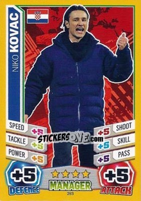 Sticker Niko Kovac - Match Attax World Stars 2014 - Topps