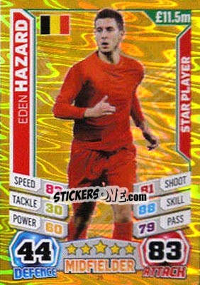 Sticker Eden Hazard - Match Attax World Stars 2014 n. 25 - Topps