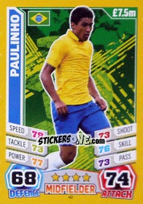 Sticker Paulinho - Match Attax World Stars 2014 n. 40 - Topps