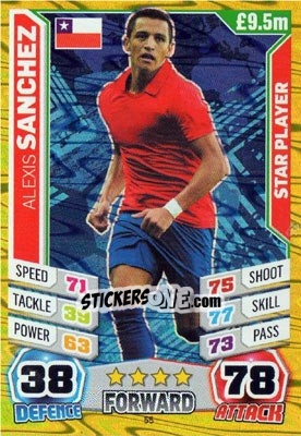 Figurina Alexis Sanchez - Match Attax World Stars 2014 - Topps