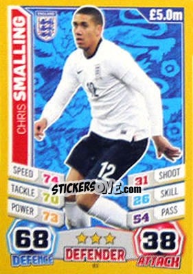 Sticker Chris Smalling - Match Attax World Stars 2014 n. 83 - Topps