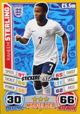 Sticker Raheem Sterling - Match Attax World Stars 2014 n. 97 - Topps