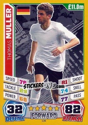 Sticker Thomas Muller - Match Attax World Stars 2014 n. 126 - Topps