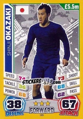 Sticker Shinji Okazaki - Match Attax World Stars 2014 n. 165 - Topps