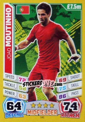 Sticker Joao Moutinho - Match Attax World Stars 2014 n. 192 - Topps
