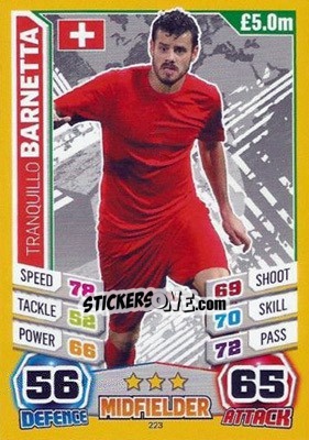 Sticker Tranquillo Barnetta - Match Attax World Stars 2014 - Topps