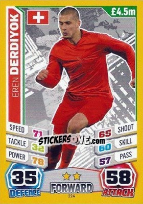 Sticker Eren Derdiyok - Match Attax World Stars 2014 - Topps