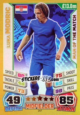 Sticker Luka Modric - Match Attax World Stars 2014 n. 247 - Topps