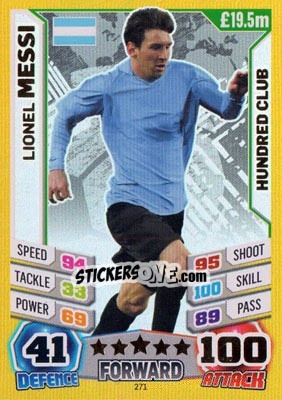 Sticker Lionel Messi - Match Attax World Stars 2014 n. 271 - Topps