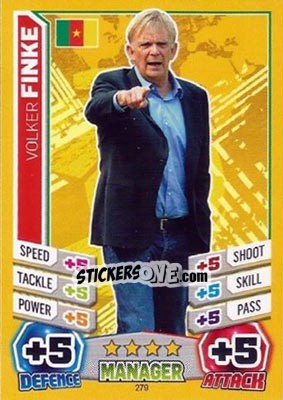 Sticker Volker Finke - Match Attax World Stars 2014 - Topps