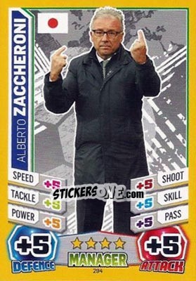 Sticker Alberto Zaccheroni - Match Attax World Stars 2014 n. 294 - Topps