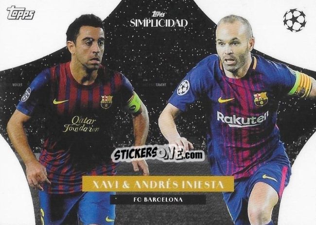 Cromo Xavi & Andrés Iniesta - Simplicidad UEFA Club Competitions 2023-2024 n. DC1 - Topps