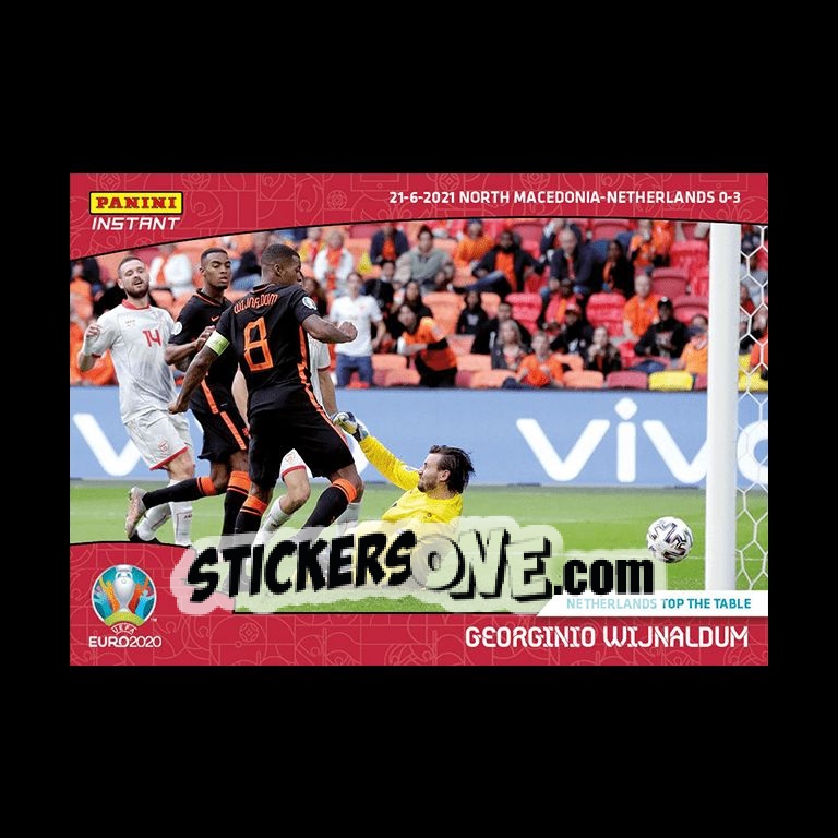 Sticker Georginio Wijnaldum - INSTANT UEFA EURO 2020 Adrenalyn XL
 n. 29 - Panini
