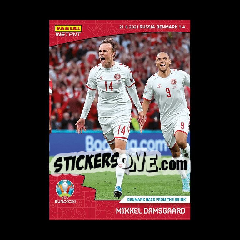 Sticker Mikkel Damsgaard - INSTANT UEFA EURO 2020 Adrenalyn XL
 n. 31 - Panini