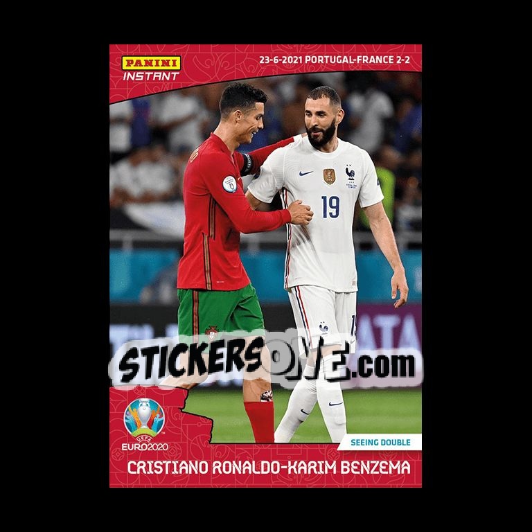 Sticker Cristiano Ronaldo Portugal / Karim Benzema - INSTANT UEFA EURO 2020 Adrenalyn XL
 n. 38 - Panini