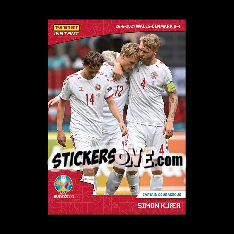 Sticker Simon Kjær - INSTANT UEFA EURO 2020 Adrenalyn XL
 n. 40 - Panini