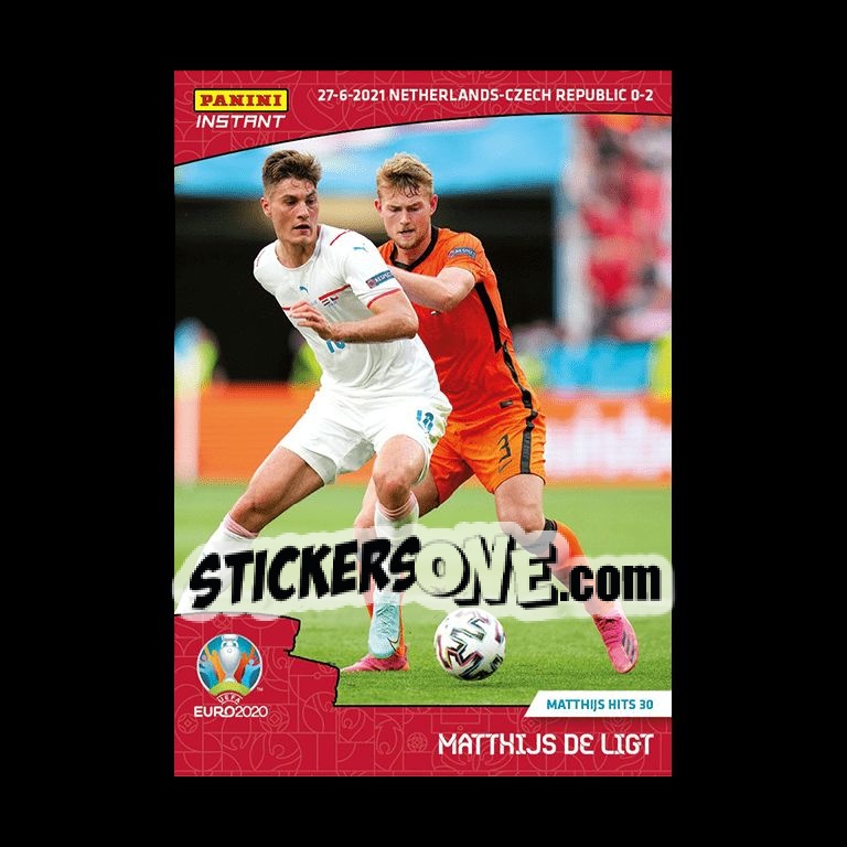 Sticker Matthijs de Ligt - INSTANT UEFA EURO 2020 Adrenalyn XL
 n. 44 - Panini
