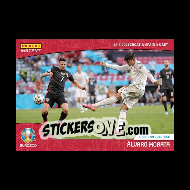 Sticker Alvaro Morata - INSTANT UEFA EURO 2020 Adrenalyn XL
 n. 46 - Panini