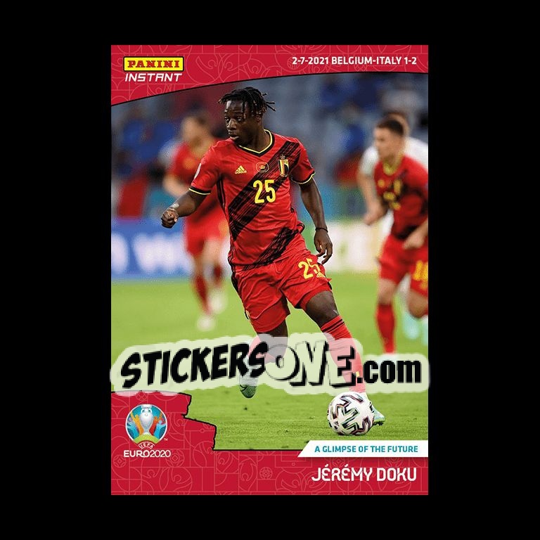 Sticker Jeremy Doku - INSTANT UEFA EURO 2020 Adrenalyn XL
 n. 53 - Panini