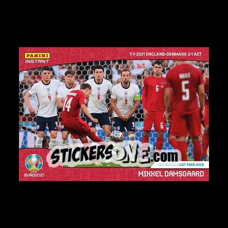 Sticker Mikkel Damsgaard - INSTANT UEFA EURO 2020 Adrenalyn XL
 n. 60 - Panini