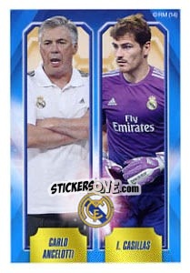 Sticker Carlo Ancelotti / Iker Casillas - Real Madrid 2013-2014 n. 19 - Panini