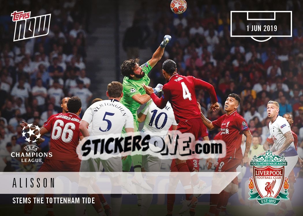 Sticker Alisson - Now UEFA Champions League 2018-2019
 n. 60 - Topps