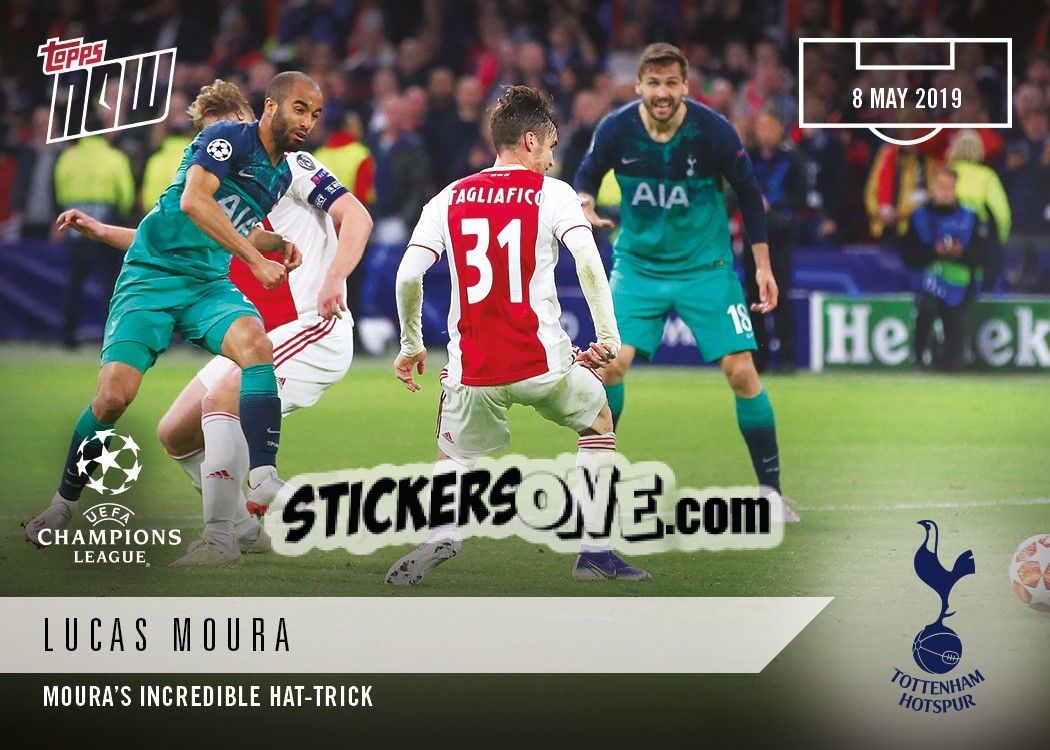 Sticker Lucas Moura /Nicolas Tagliafico - Now UEFA Champions League 2018-2019
 n. 57 - Topps