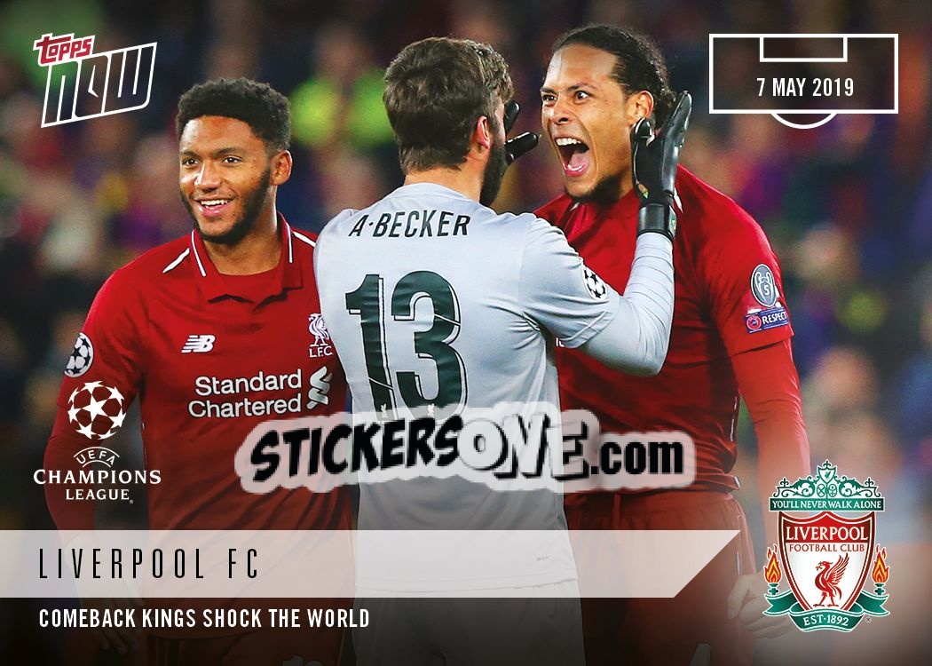 Sticker Alisson / Virgil Van Dijk - Now UEFA Champions League 2018-2019
 n. 53 - Topps