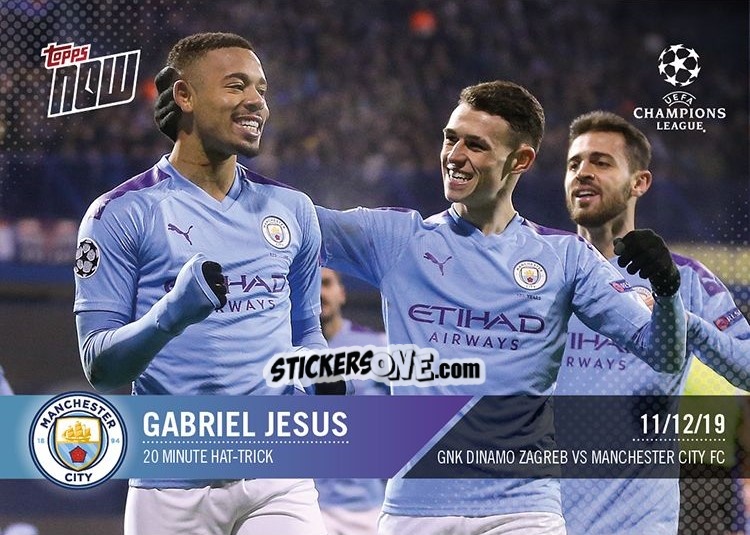 Sticker Gabriel Jesus - Now UEFA Champions League 2019-2020
 n. 33 - Topps