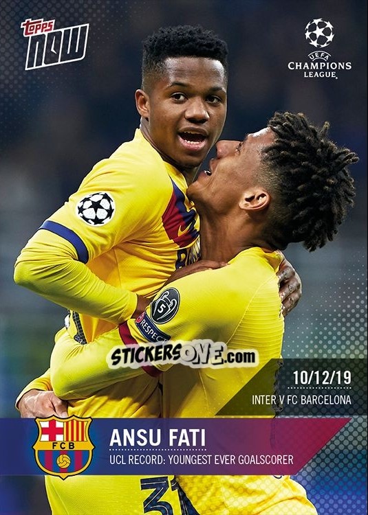 Sticker Ansu Fati - Now UEFA Champions League 2019-2020
 n. 30 - Topps