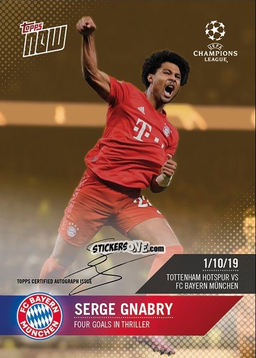 Sticker Serge Gnabry - Now UEFA Champions League 2019-2020
 n. 13e - Topps