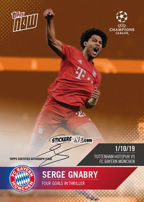 Sticker Serge Gnabry - Now UEFA Champions League 2019-2020
 n. 13d - Topps