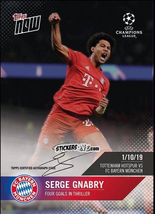 Sticker Serge Gnabry - Now UEFA Champions League 2019-2020
 n. 13a - Topps