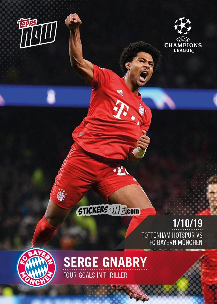 Sticker Serge Gnabry - Now UEFA Champions League 2019-2020
 n. 13 - Topps