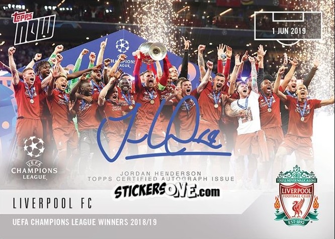 Sticker Jordan Henderson with Team - Now UEFA Champions League 2019-2020
 n. 67a - Topps