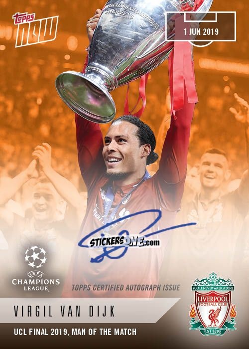 Sticker Virgil van Dijk - Now UEFA Champions League 2019-2020
 n. 68d - Topps