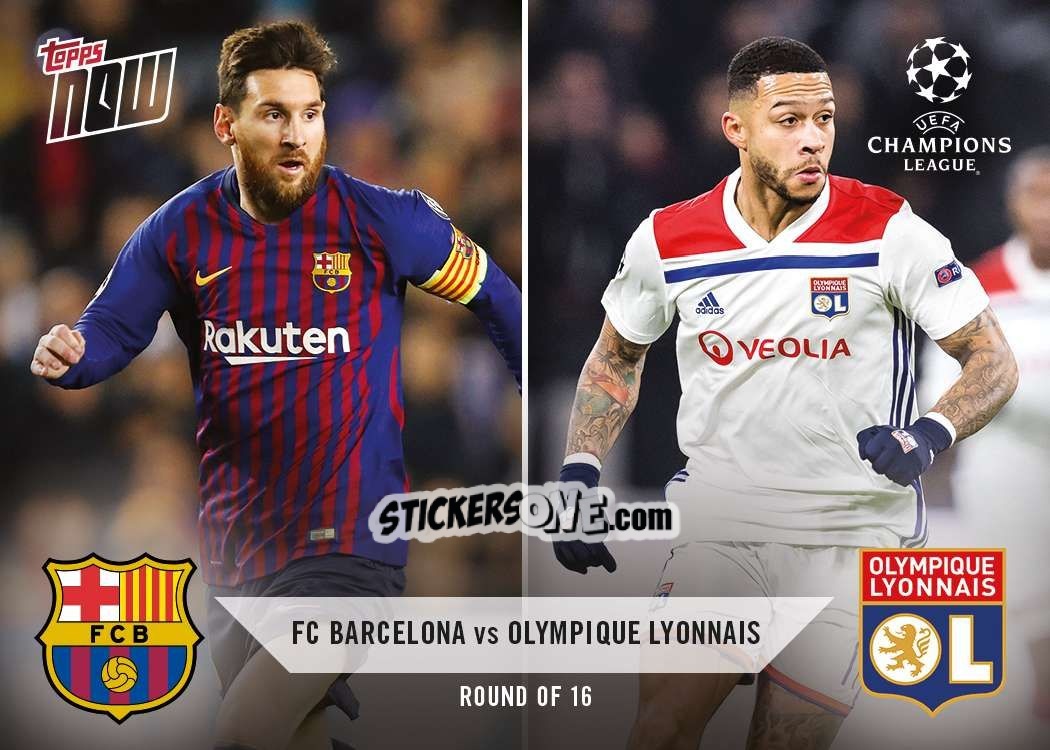 Sticker Lionel Messi / Memphis Depay - Now UEFA Champions League 2019-2020
 n. R5 - Topps