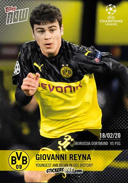 Figurina Giovanni Reyna - Now Uefa Champions League 2019-2020 n. 35 - Topps