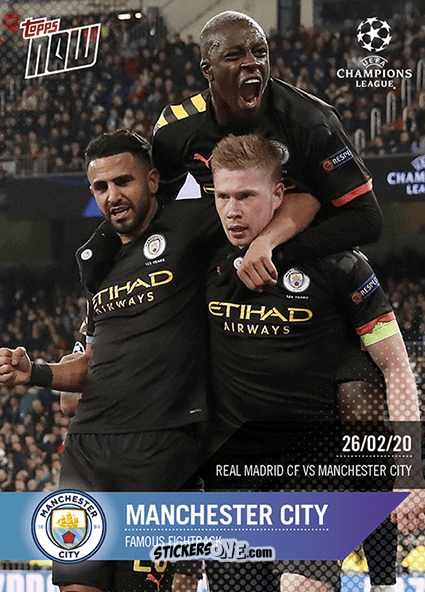 Figurina Manchester City - Now Uefa Champions League 2019-2020 n. 41 - Topps