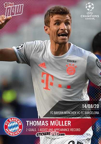 Sticker Thomas Müller - Now Uefa Champions League 2019-2020 n. 70 - Topps