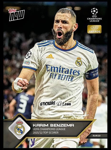 Sticker Karim Benzema - Now UEFA Champions League 2022-2023 - Second Part
 n. 167 - Topps