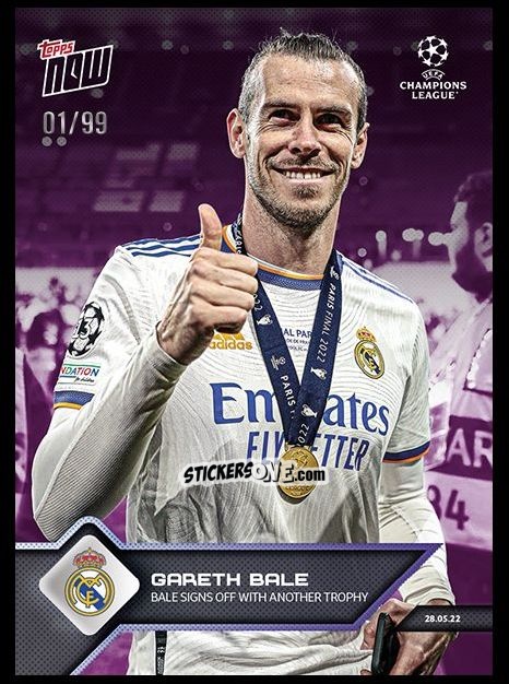 Sticker Gareth Bale - Now UEFA Champions League 2022-2023 - Second Part
 n. 165p - Topps
